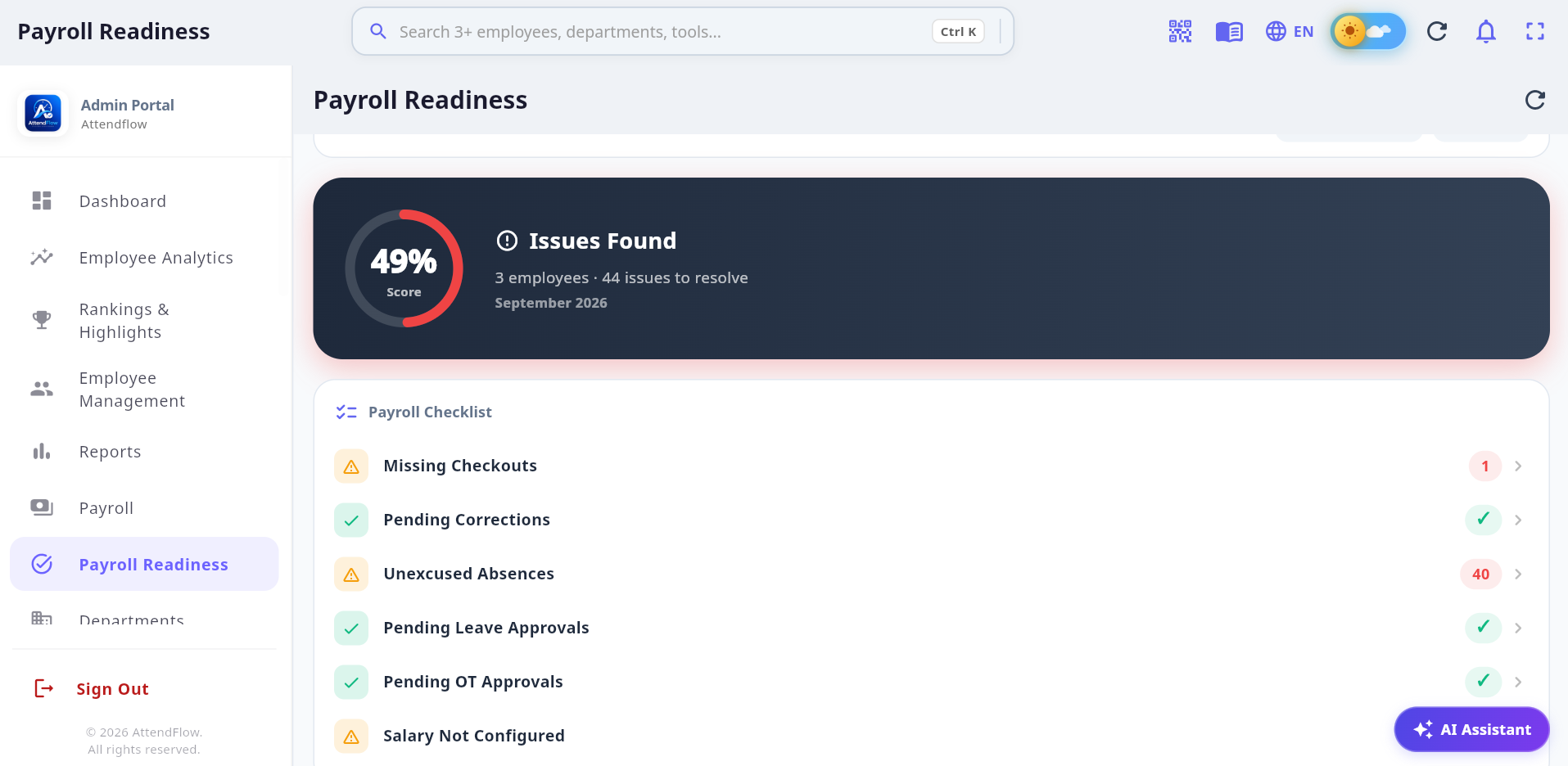 Pre-Payroll Readiness Audit & Anomaly Detection